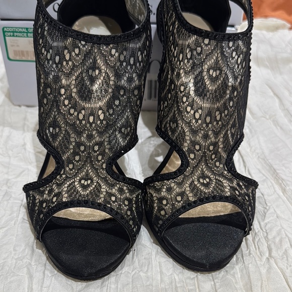 Caparros Black Lace Women's Heels - Picture 2 of 5